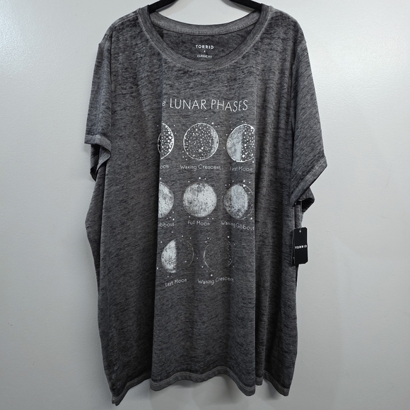 torrid Tops - Torrid 4 4X 26 Burnout Cotton Graphic Tee Shirt Top Metallic Lunar Phases Moon